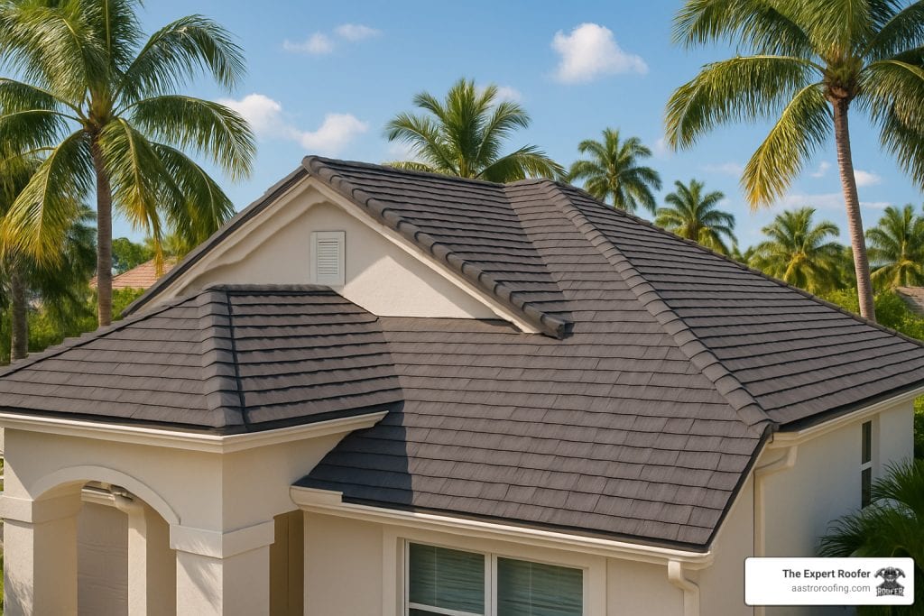 High-quality asphalt shingle roofing installed by Aastro Roofing in Boca Raton, FL, ensuring durability, weather resistance, and a stylish finish for residential homes